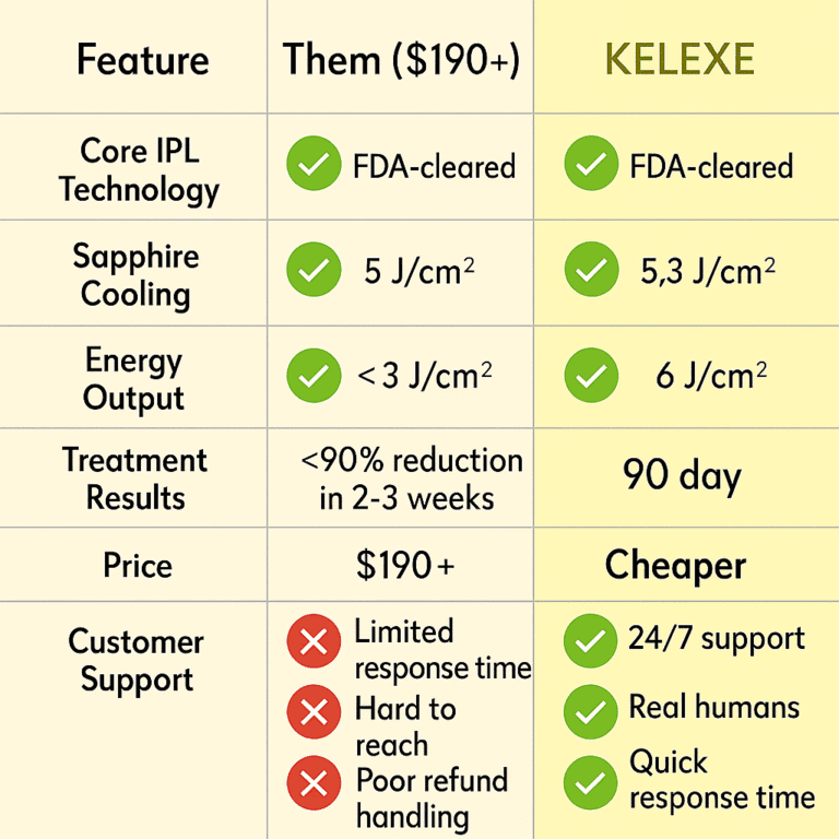 ELIXE IPL HAIR REMOVAL compare ipl 4